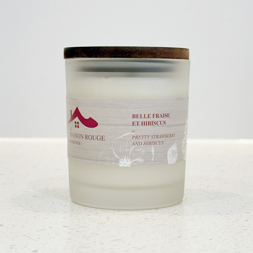 Bougie belle fraise et hibiscus