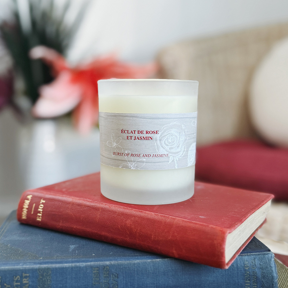 Bougie éclat de rose et jasmin