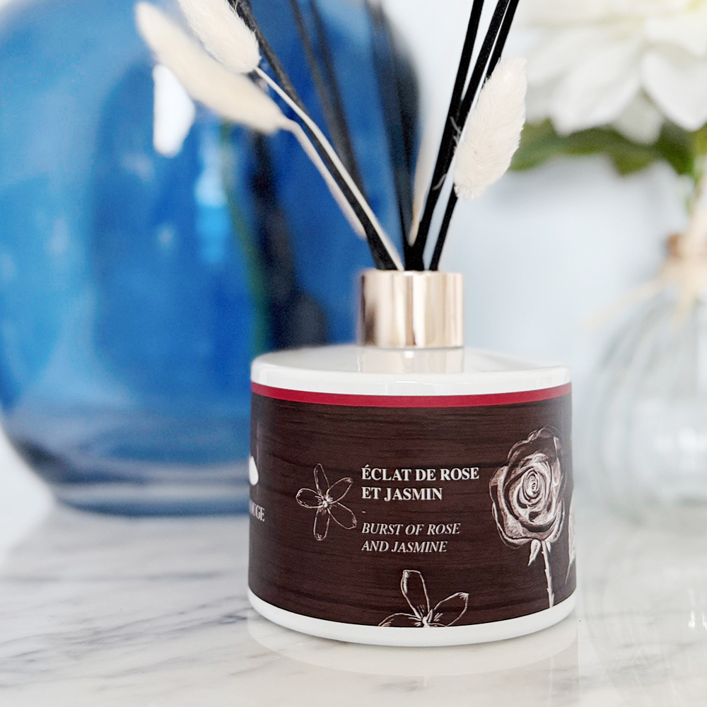 Diffuseur à roseaux éclat de rose et jasmin
